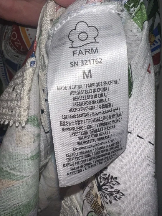 Farm Rio Tropical Destination Crochet Shirt Off White Medium NWT $248 - Picture 12 of 16